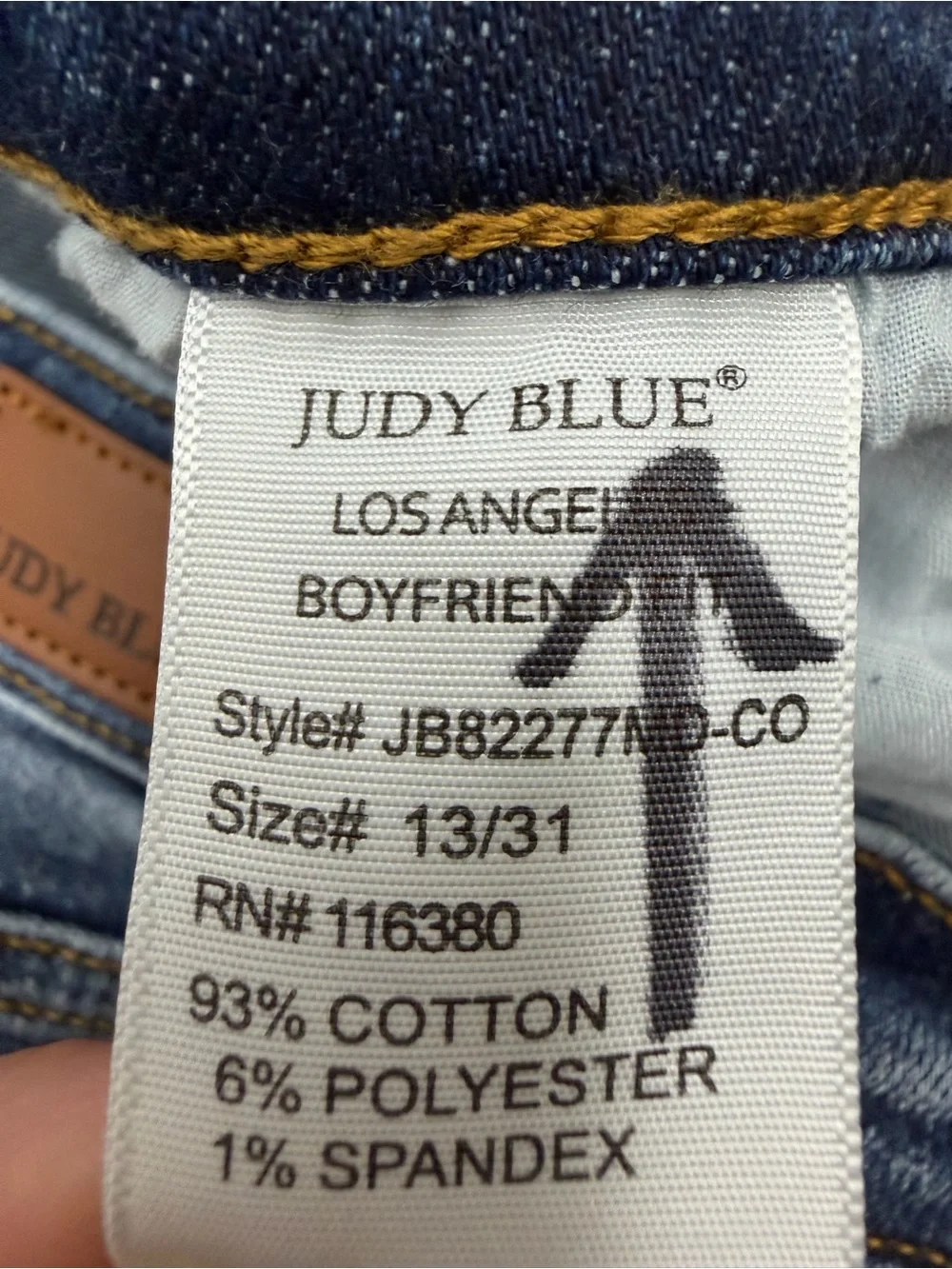 Judy Blue Boyfriend stretch denim jeans mid-to-high rise size 13/31